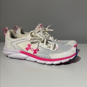 Under Armour Women's White and Pink Running Shoes